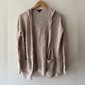 American Eagle Oatmeal Beige Hooded Lightweight Cardigan
